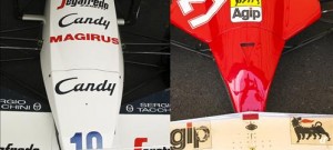 Senna's Toleman-Hart TG184, Villeneuve's Ferrari 126CK