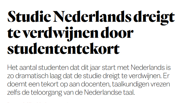 Studie Nederlands dreigt te verdwijnen door studententekort